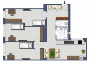 Grundriss einer Wohnung