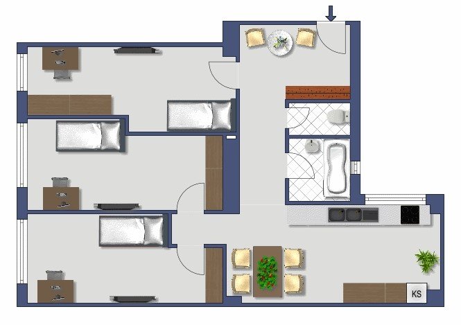 Grundriss einer Wohnung