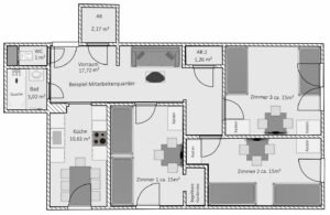 Grundriss einer Wohnung