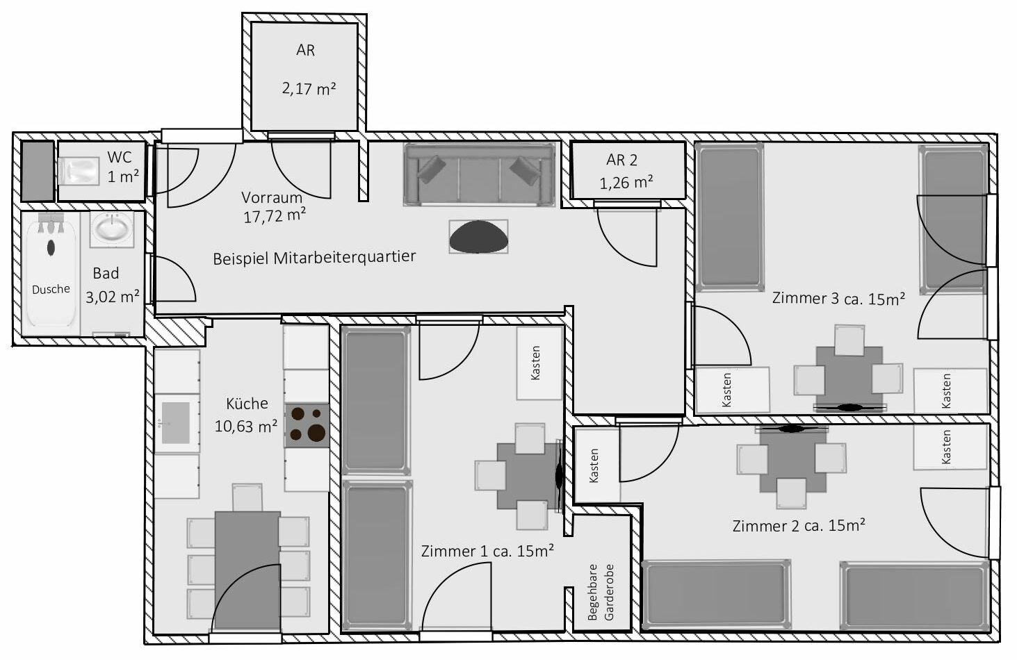 Grundriss einer Wohnung